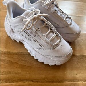 Fila All-White Athletic Sneakers